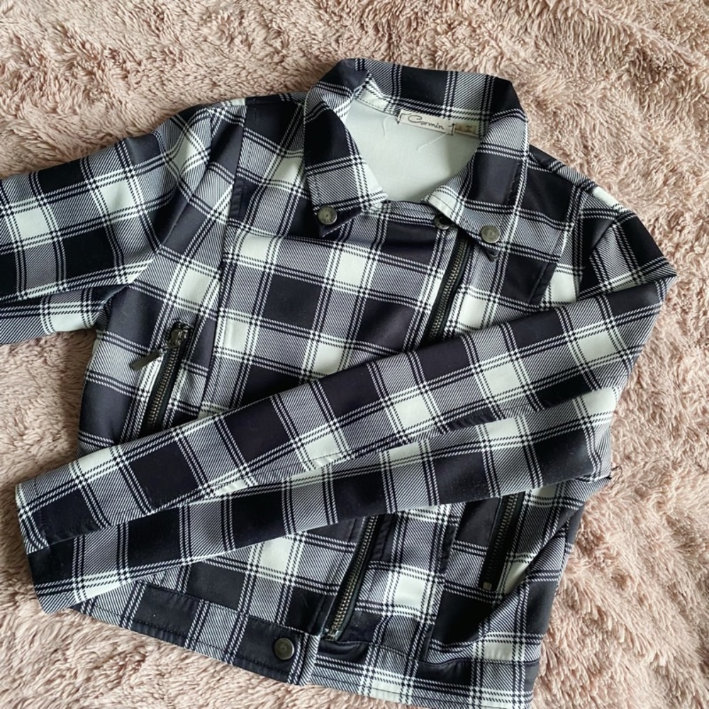 Plaid Action Moto Jacket